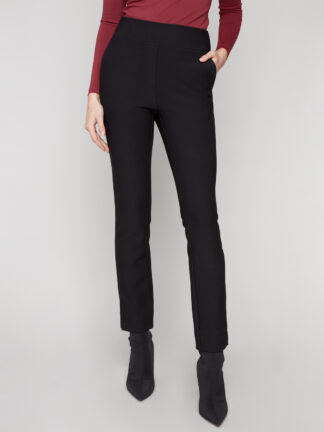 Charlie B Gusty Crepe Slim Dressy Pant- Black . Charlie B Style: C5578R-049C-001