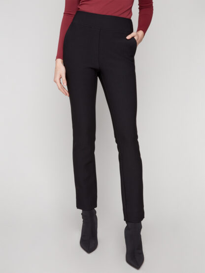 Charlie B Gusty Crepe Slim Dressy Pant- Black . Charlie B Style: C5578R-049C-001