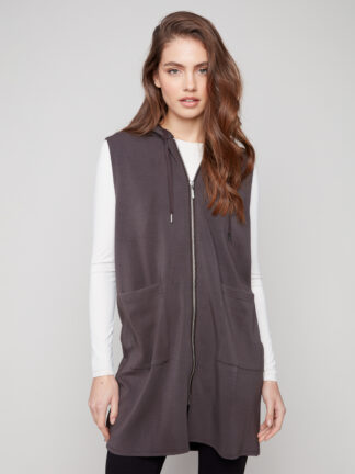 Charlie B Soft Scuba Vest- Mocha . Charlie B Style: C6376-447C-212 Front