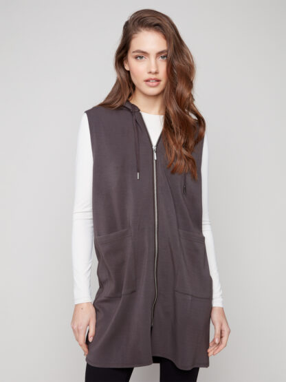 Charlie B Soft Scuba Vest- Mocha . Charlie B Style: C6376-447C-212 Front