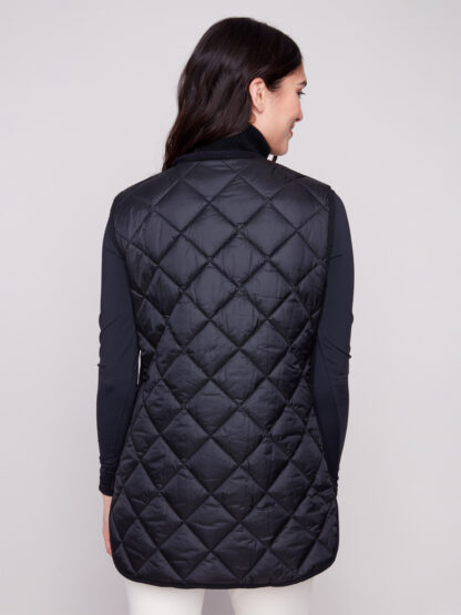 Charlie B Iridescent Reversible Vest- Spruce . Charlie B Style: C6385-135B-531 . Back 2
