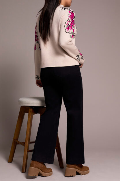 Tribal Funnel Neck Sweater- Pink Flambe. Tribal Style: 1542O-8012-1416 Back