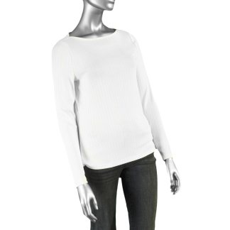 Liverpool Boat Neck Knit Top- Washed Cream. Liverpool Style: LM8E22KB11
