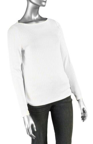 Liverpool Boat Neck Knit Top- Washed Cream. Liverpool Style: LM8E22KB11