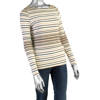 Liverpool Boat Neck Knit Top- Multi Stripe. Liverpool Style: LM8E22KB12