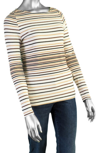 Liverpool Boat Neck Knit Top- Multi Stripe. Liverpool Style: LM8E22KB12
