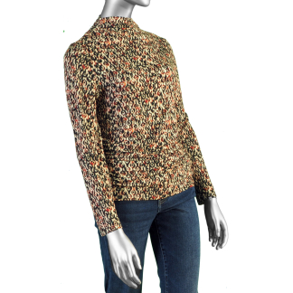 Liverpool Pleated Knit Top- Multi Geo ikat . Liverpool Style: LM8J10PK1P86