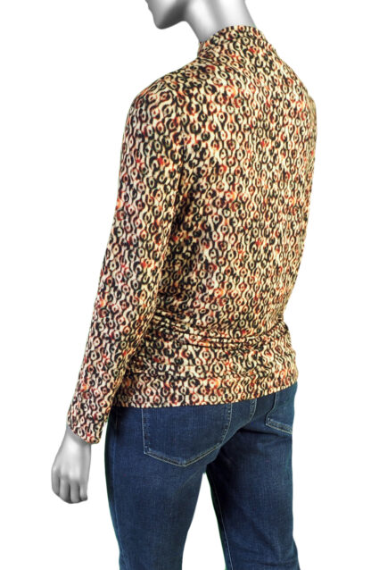 Liverpool Pleated Knit Top- Multi Geo ikat . Liverpool Style: LM8J10PK1P86 Back