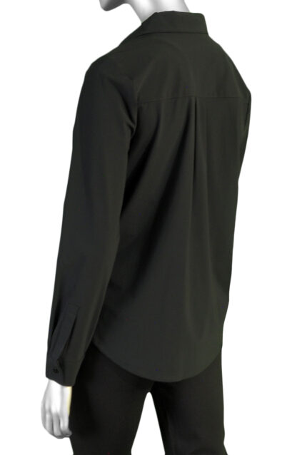Liverpool Collared Zip Front Knit Shirt- Black . Liverpool Style: LM8J06ETK Back