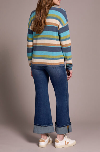 Tribal U Neck Sweater- Wasabi . Tribal Style: 2254O-576-0802 back
