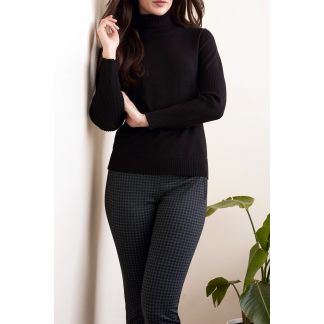 Tribal Long Sleeve Turtle Neck Sweater- Black . Tribal Style: 2292O-835-0002