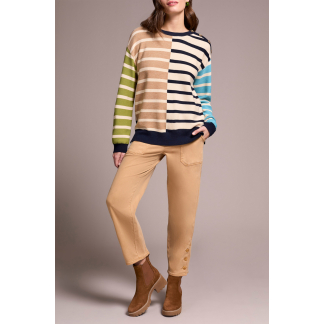 Tribal Button Detail Sweater- Ice Latte . Tribal Style: 2364O-8307-3265