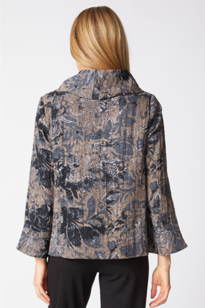 Habitat Express Floral Foliage Cowl Top- Truffle . Habitat Style: 33922 TRF Back