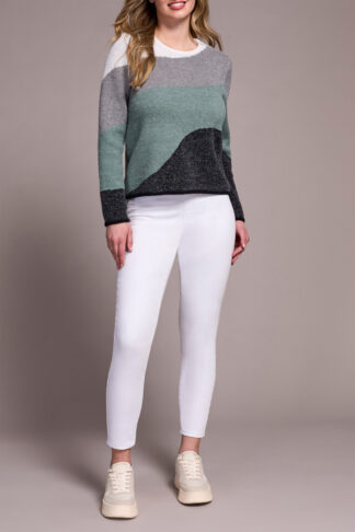 Tribal Jacquard Sweater- Silver Pine . Tribal Style: 6005O-4857-3247