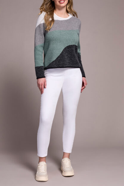 Tribal Jacquard Sweater- Silver Pine . Tribal Style: 6005O-4857-3247
