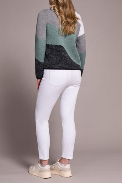 Tribal Jacquard Sweater- Silver Pine . Tribal Style: 6005O-4857-3247 Back