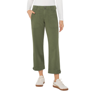 Liverpool Utility Crop with Tab Hem- Forest Shade . Liverpool Style: LM7949L12