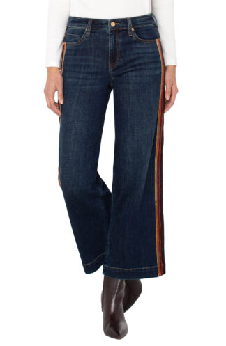 Liverpool Stride Wide Leg with Velvet Trim- Eastmoor .  Liverpool Style: LM7A80CH4 Eastmoor