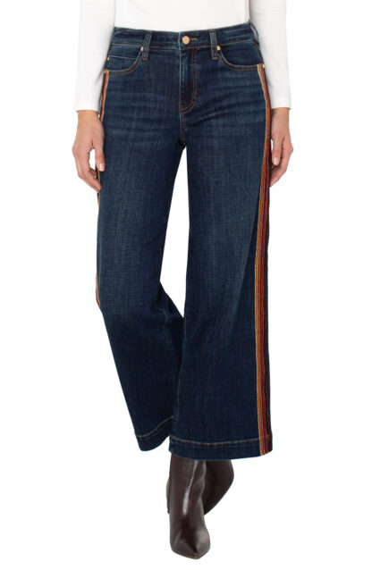 Liverpool Stride Wide Leg with Velvet Trim- Eastmoor .  Liverpool Style: LM7A80CH4 Eastmoor