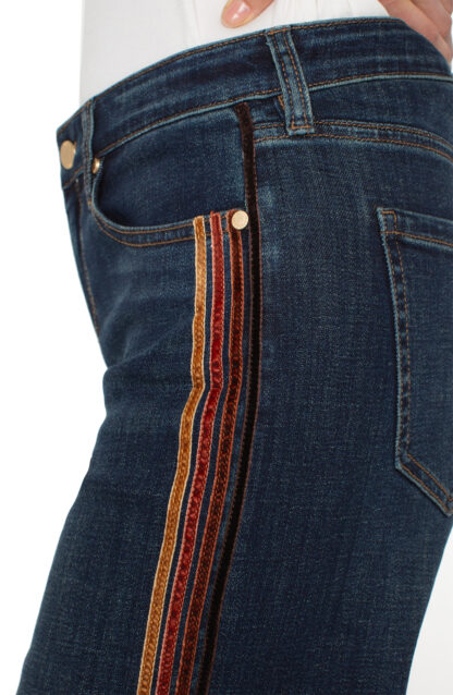 Liverpool Stride Wide Leg with Velvet Trim- Eastmoor .  Liverpool Style: LM7A80CH4 Eastmoor Close up