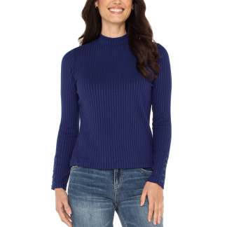 Liverpool Mock Neck- Maritime Navy . Liverpool Style : LM8J03K61