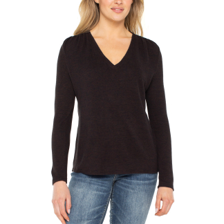 Liverpool Mock Neck Top- Java Melange . Liverpool Style: LM8J61KB10