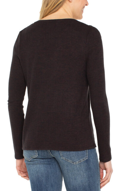 Liverpool Mock Neck Top- Java Melange . Liverpool Style: LM8J61KB10 Back