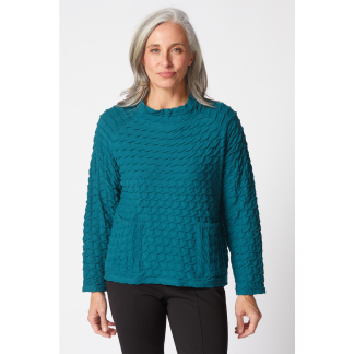 Habitat Textured Tides Raglan Pocket Top- Juniper .  Habitat Style: 19105 JNP