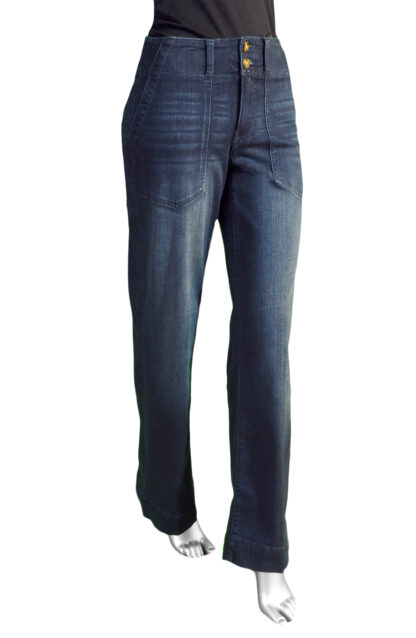 Liverpool Patch Pocket Wide Leg- Summit Lake . Liverpool Style: LM4122A4 . Front