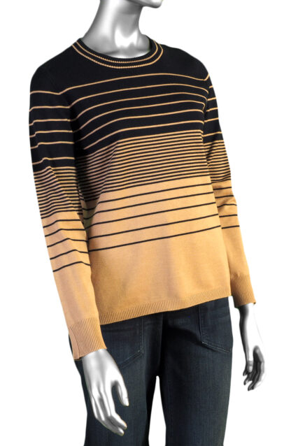 Liverpool Crew Neck Sweater- Navy Tan Variegated Stripe. Liverpool Style: LM8H61SR14