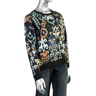 Liverpool Drop Shoulder Sweater- Blue Multi IKAT . Liverpool Style: LM8J12SR09J6