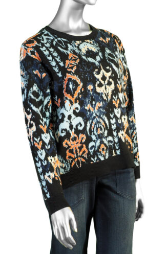 Liverpool Drop Shoulder Sweater- Blue Multi IKAT . Liverpool Style: LM8J12SR09J6