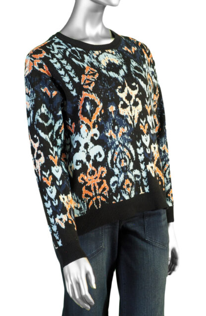 Liverpool Drop Shoulder Sweater- Blue Multi IKAT . Liverpool Style: LM8J12SR09J6