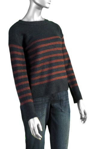 Liverpool Drop Shoulder Sweater- Burgundy/Navy Stripe. Liverpool Style: LM8D49SK48-S
