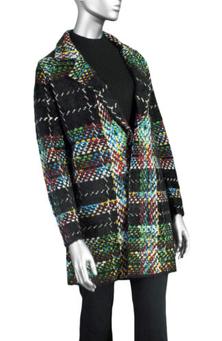 Liverpool Open Front Sweater Coat- Black Multi Plaid. Liverpool Style: LMC002SK46J3