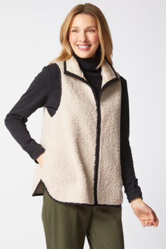Habitat Reversible Faux Suede Allie Sherpa Vest- Dove . Habitat Style: 19903