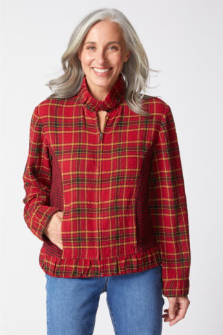 Habitat Girl Gone Plaid Hayride Jacket- Scarlet . Habitat Style: 40240
