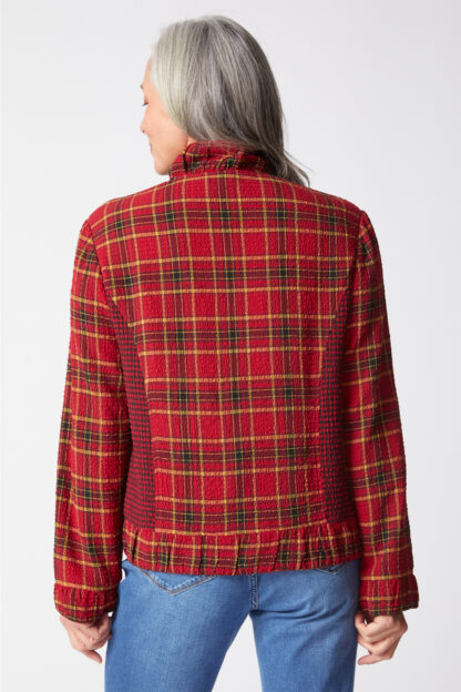 Habitat Girl Gone Plaid Hayride Jacket- Scarlet . Habitat Style: 40240 Back