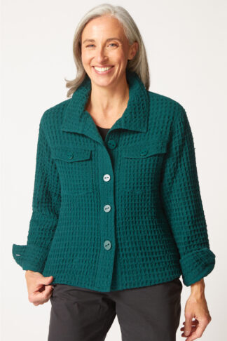 Habitat Washed Honeycomb Shacket- Juniper . Habitat Style: 60320 JNP