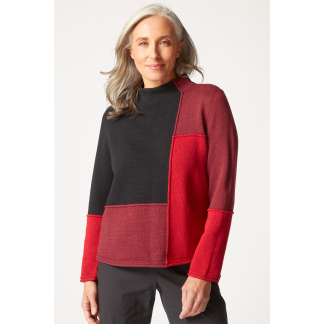Habitat Yin Yang Funnel Neck Pullover- Ruby . Habitat Style: 81254 RBY