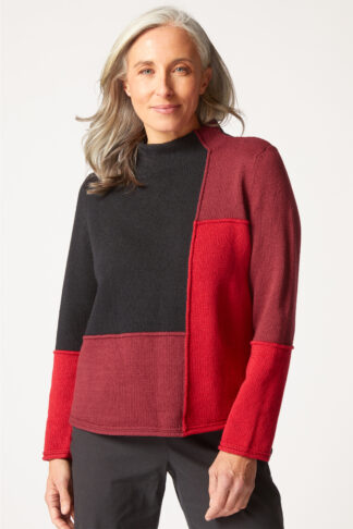 Habitat Yin Yang Funnel Neck Pullover- Ruby . Habitat Style: 81254 RBY