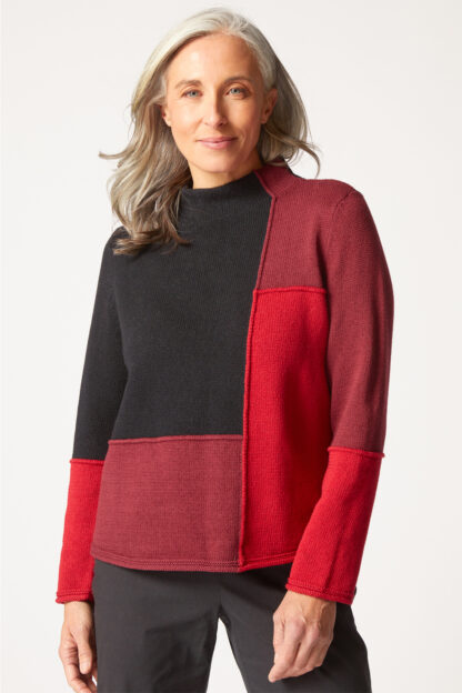 Habitat Yin Yang Funnel Neck Pullover- Ruby . Habitat Style: 81254 RBY