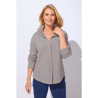 Escape Terry Anywhere Shacket- Fog . Escape Style: 28094 FOG