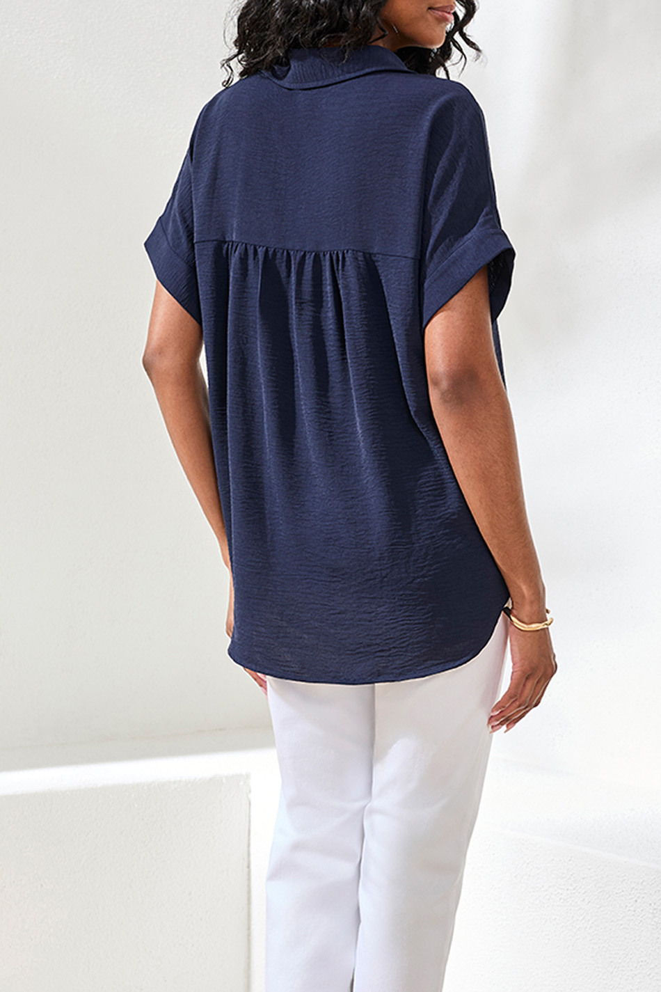 Tribal Short Sleeve Shirt Button Down Top- Nautical . Tribal Style: 6061O-4835-2474 Back