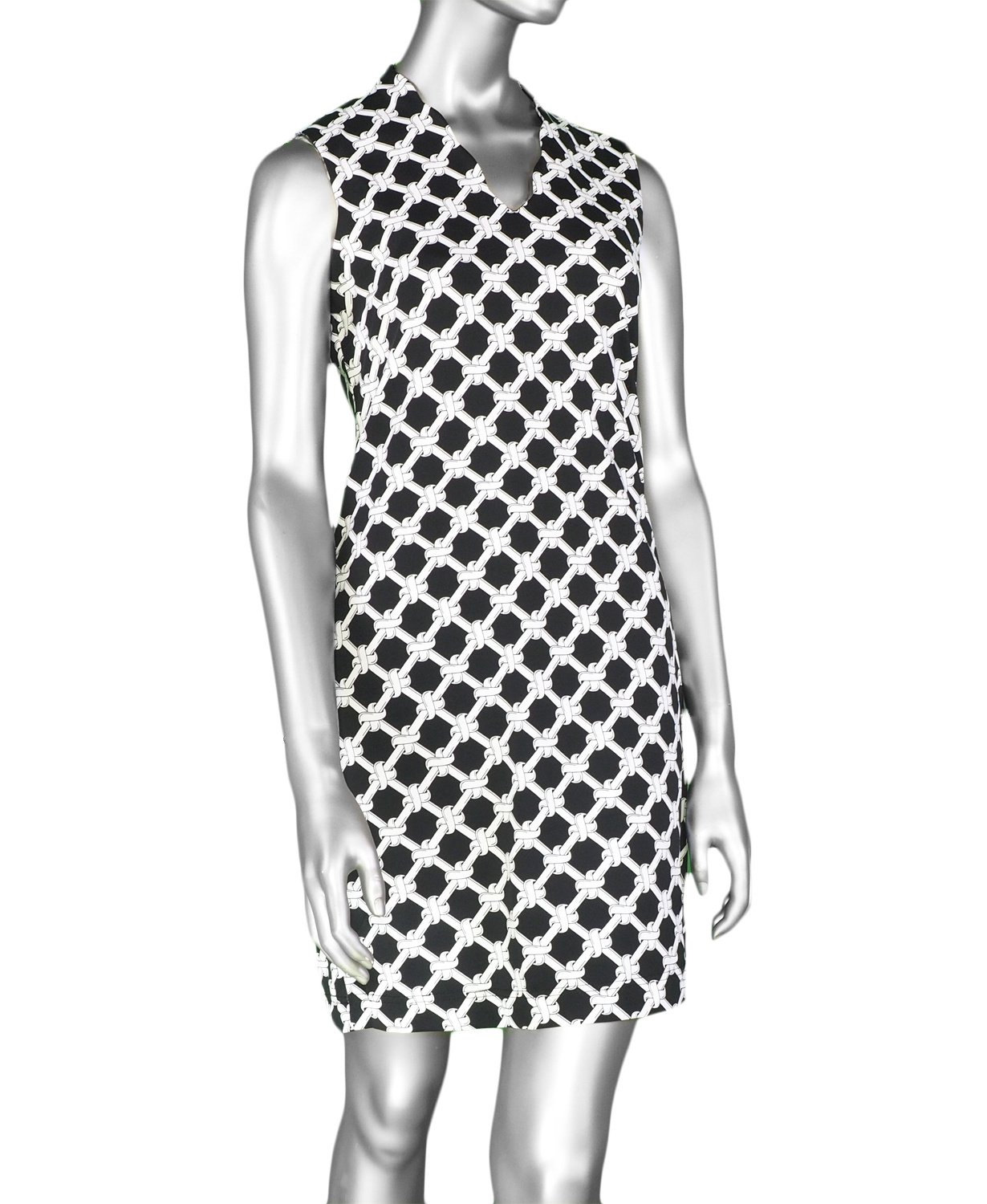 Lulu-B Scallop Neckline Dress- White & Black