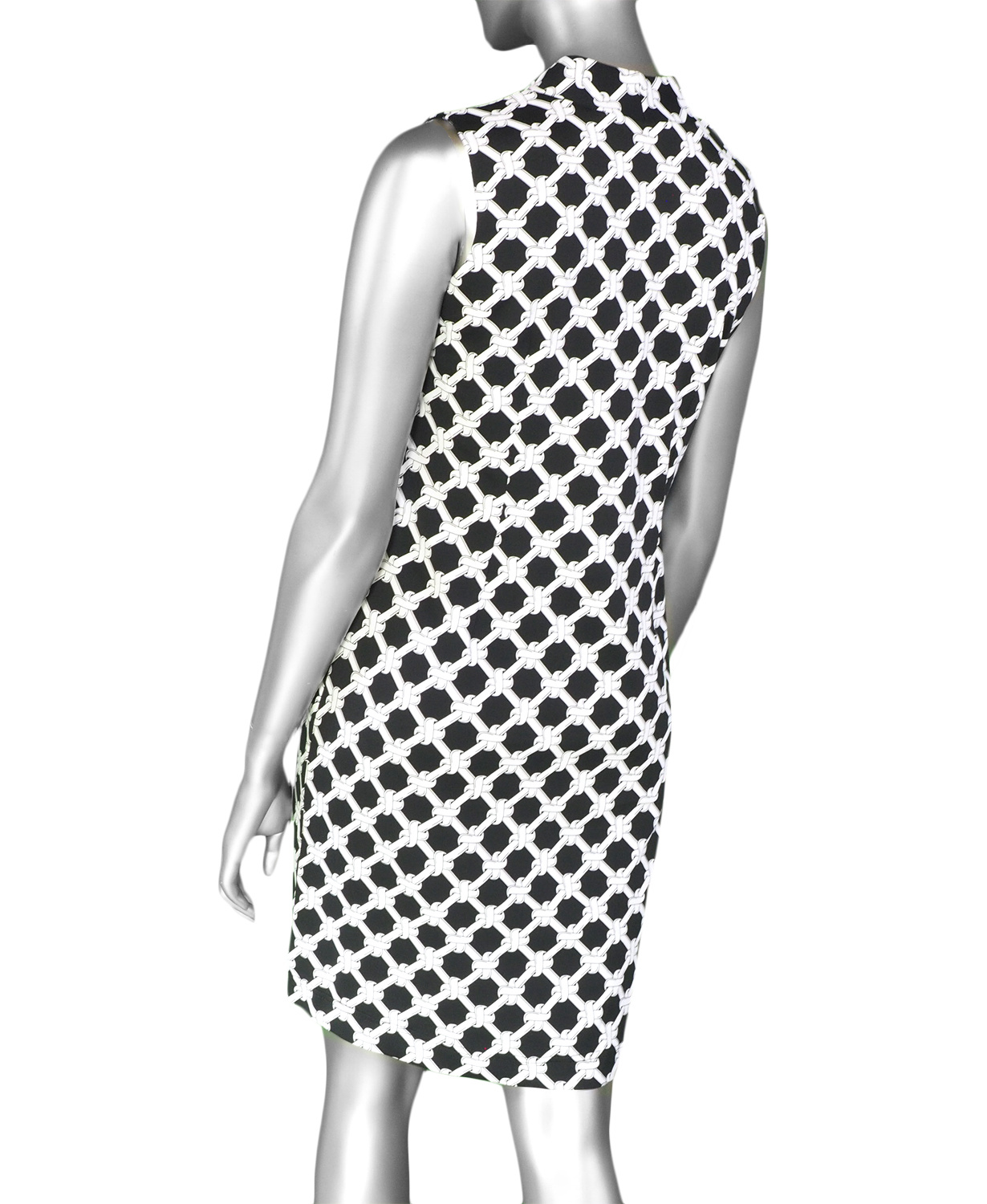 Lulu-B Scallop Neckline Dress- White & Black - Image 2