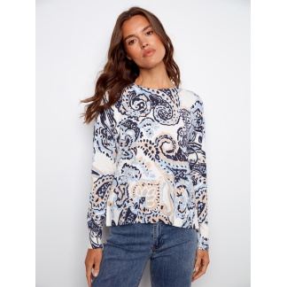 Charlie B Drop Shoulder Sweater- Rococo