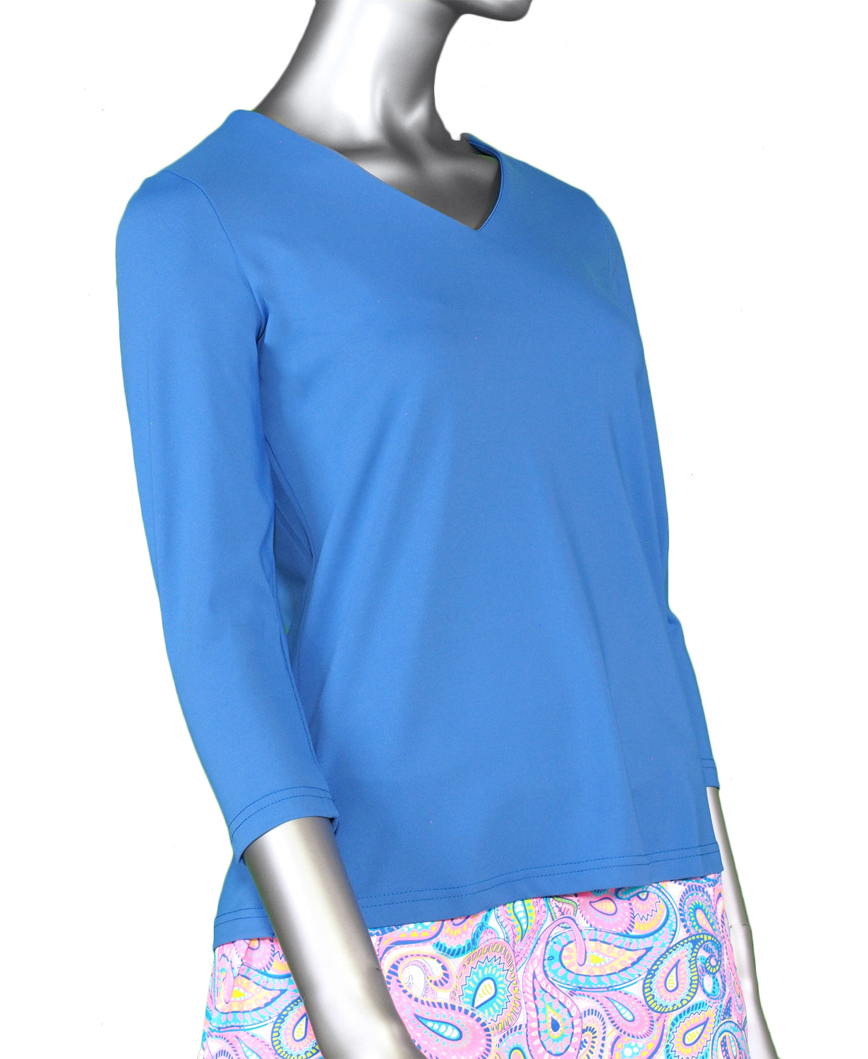 Lulu-B V-Neck Top- Deep Sea . Style: SPX0471 BLU