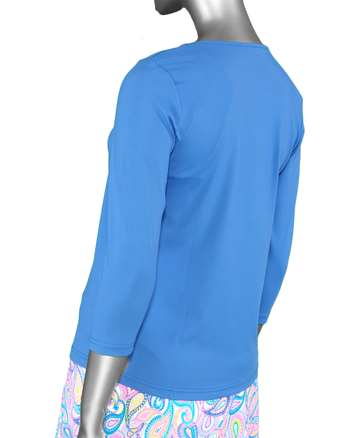 Lulu-B V-Neck Top- Deep Sea . Style: SPX0471 BLU back
