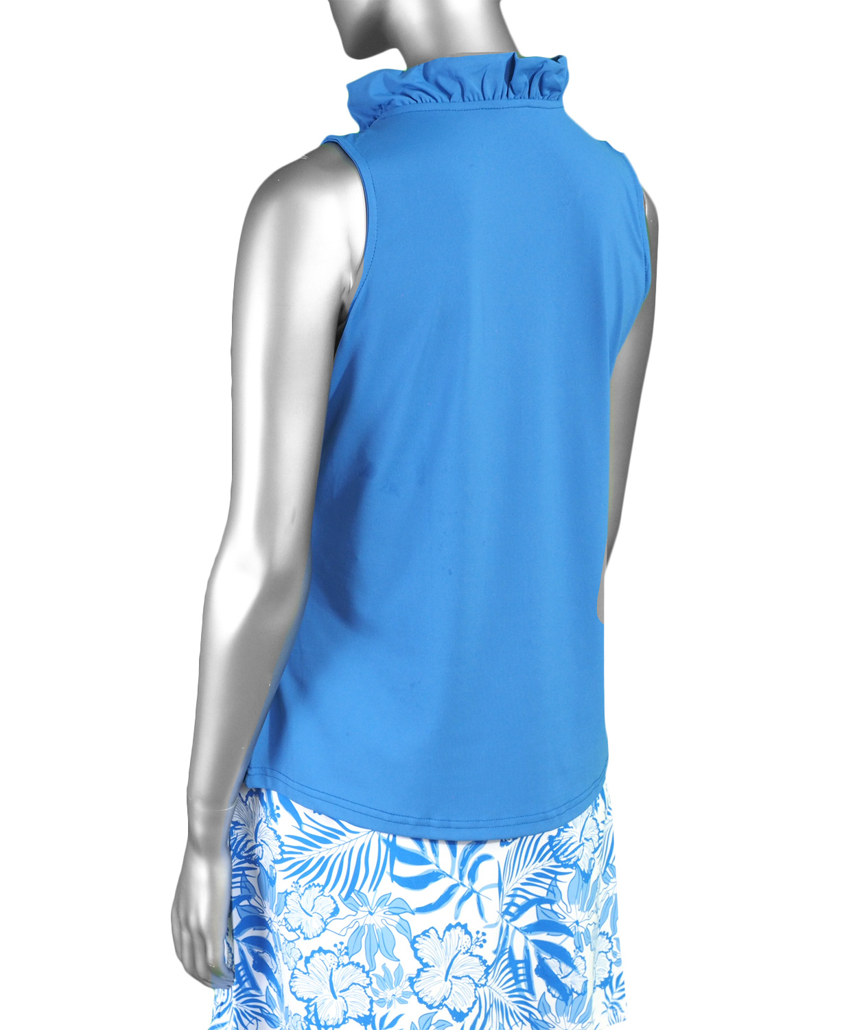 Lulu-B Ruffle Neck Top- Deep Sea - Image 2